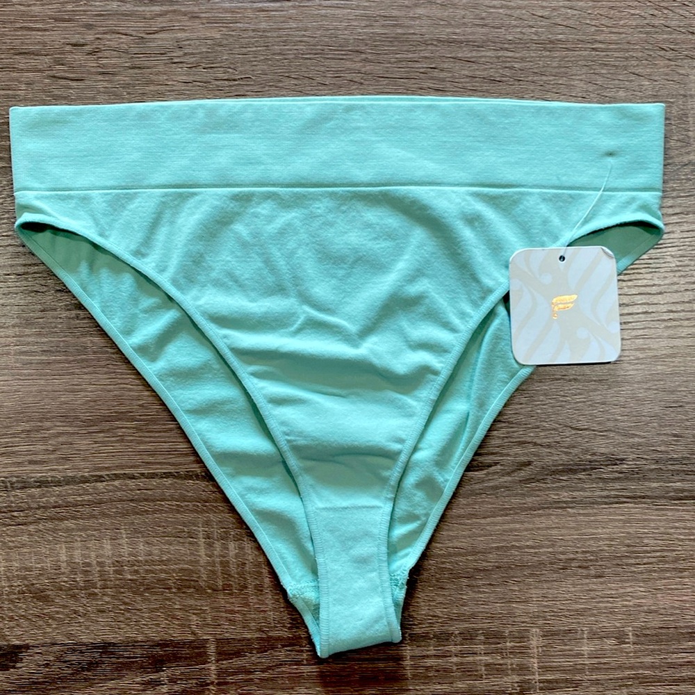 NWT - Fabletics High Waisted High Leg Panties - Mint Green - L & XL